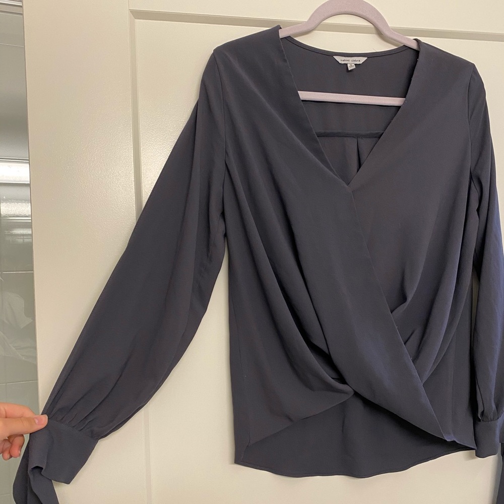 Naked Zebra | Cold Shoulder & Tie Wrists Long Sleeve Top